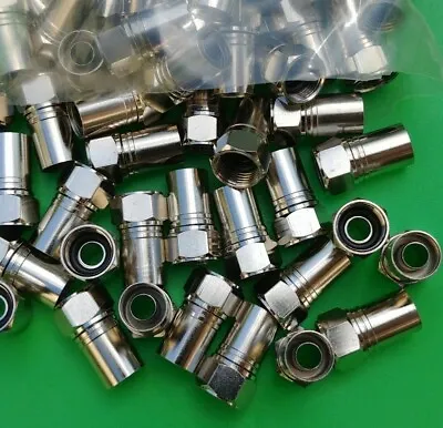 (100 PCS) F-Type RG6 Smooth Connector - Using RTC360 Radial Taper Crimper • $24.99