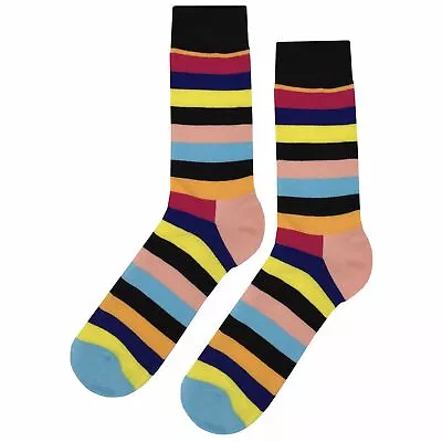 NWT Sassy Stripe Dress Socks Novelty Men 8-12 Multicolor Crazy Fun Sockfly • $8.99