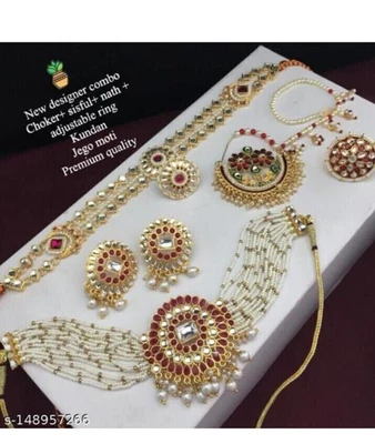 $49.72 • Buy Indian Bollywood Gold Plated  Kundan Choker Necklace Wedding Bridal Jewelry Set