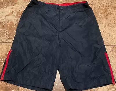 Vintage Y2k Mossimo Nylon Shorts Windbreaker Style Zipper ( Mens 32 ) Navy Red • $17.59