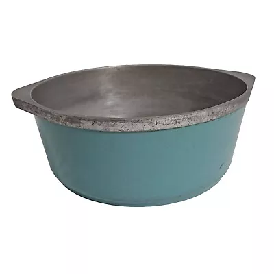 Vintage Club Pot Teal Dutch Oven 4 Quart Pan Shiny Clean Paint Aluminum No Lid • $29.99