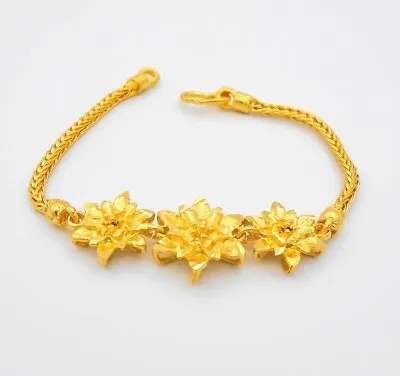 $27.46 • Buy Flower 22K 24K Thai Baht Yellow Gold Plated Bracelet Bangle Jewelry Women Girls