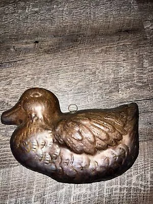 Vintage Metal Duck Wall Hanging Embossed Cooking Mold Brass? • $15