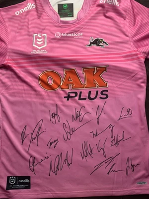 $160 • Buy Penrith Panthers Signed 2023 NRL Pink Jersey *** Photo Proof ***
