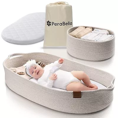 Baby Changing Basket For Baby Dresser Moses Basket For Babies Cotton Rope D... • $104.09