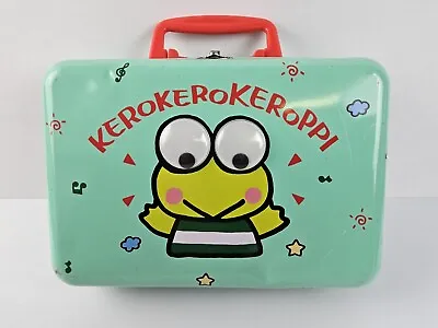 Vintage 1990 Sanrio KEROKEROKEROPPI Metal Tin Lunch Box Case Japan 10 X7  🐸 • $38.21