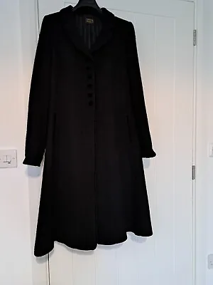 Caroline Charles Black Wool Coat Size 12 • £40