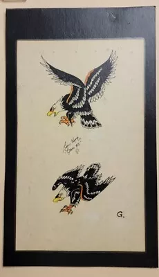 Original 1970s Vintage Kevie Colorado Tattoo Flash Biker 1%er War Eagle 6x10.5 • $119