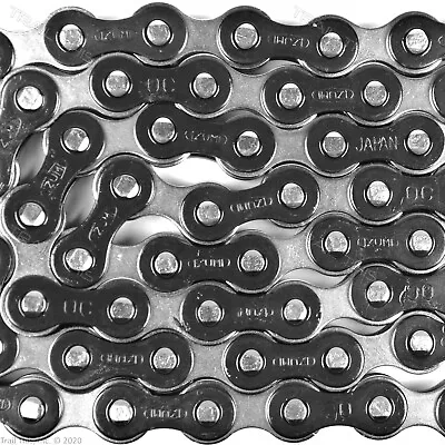 Izumi Jet Silver & Black 1/2 X 1/8 116L Single-Speed Bike Chain BMX Track Fixie • $26.95