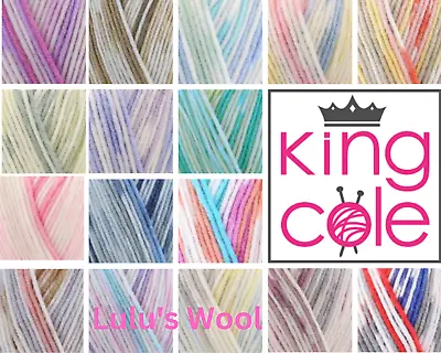 King Cole Cherish DK 100g Wool/Yarn Knitting/Crochet Anti Pilling Pastels • £3.99