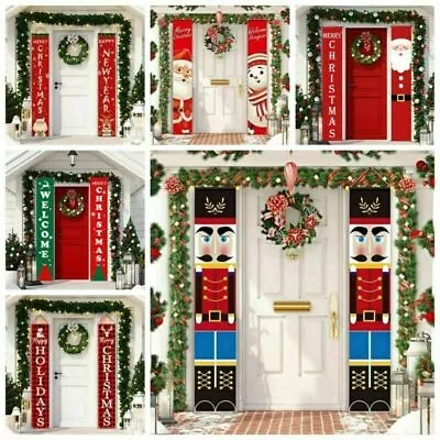 Door Curtain Merry Christmas Wall Hanging Banner Xmas Party Home Decor Ornament • $19.58