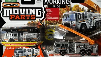 Matchbox 70 Years Working Rigs Pierce & Seagrave Fire Ladder Truck Platinum 70th • $24.99