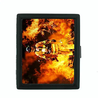 Firefighter D1 Regular Black Cigarette Case / Metal Wallet America's Heros   • $14.95
