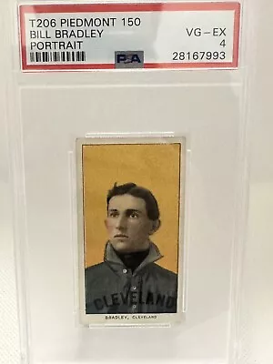 1909-11 T206 Bill Bradley Portrait Piedmont 150 PSA 4 • $138.50