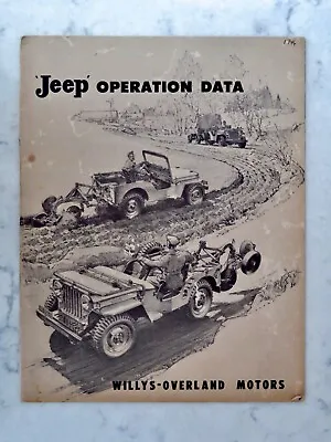 $71.88 • Buy 1946-49 JEEP Operation Data Brochure Willys-Overland Original~VG