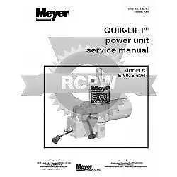 Genuine OEM Meyer E-60 & E-60H Service Manual # 03038 • $20.09