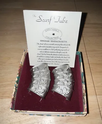 Vintage Ann Cahill Silver Tone Scarf Tube Slide - 1.5  Gift Boxed • $10.50