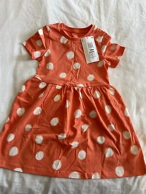 Marks And Spencer Orange Dotty Summer Dress 3-4 BNWT • £1.99