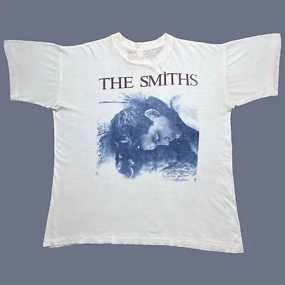 Vintage 1980s The Smiths Morrissey The Queen Is Dead T-Shirt White Cotton Tee • $24.95