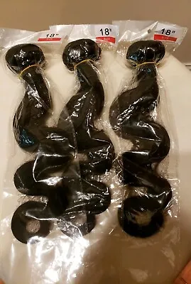 Human Hair Bundles: 18   Malaysian Curly Deep Body Wave  Virgin Brazilian Hair  • $99