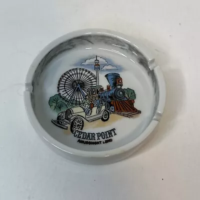 Vintage Cedar Point Amusement Land Park Personal Round Ashtray Ceramic 4.5” • $6.74