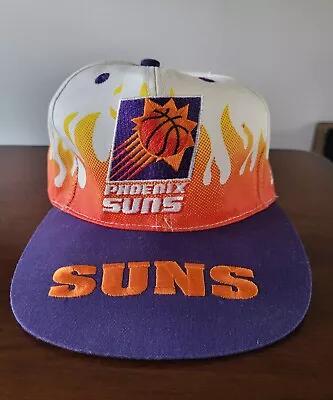 Vintage Phoenix Suns NBA Snapback Hat  On Fire  C. G. C. Officially Licensed • $34.99