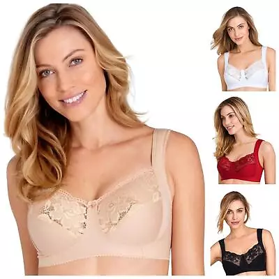 Miss Mary Of Sweden Full Cup Bra Non-Padded Lovely Lace Wireless Bras 2105  • £38.70