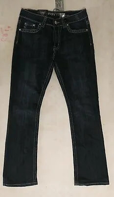 Vault Zipper Premium Dark Blue Denim Jeans Size 1XL NWT Beaded Pockets • $39