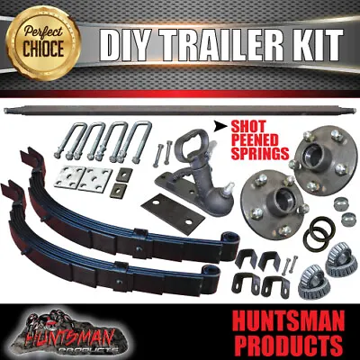 $292 • Buy 1000Kg DIY Trailer Kit, Solid Axle 60-79 , S.G Cast Hubs, 45mm Slipper Springs