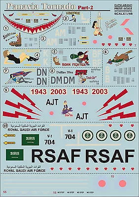 Print Scale 48-041 Decal For Panavia Tornado Part-2 1:48 • $29.59