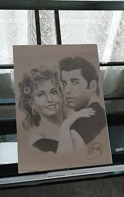 Grease Pencil Hand Drawn Art Print A3 Picture Memorabilia Collectable Fan Canvas • £20