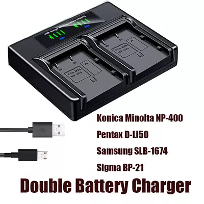 Twin Battery Charger For KONICA MINOLTA NP-400 Dimage A1 A2 Dynax 5D 7D • $7.99