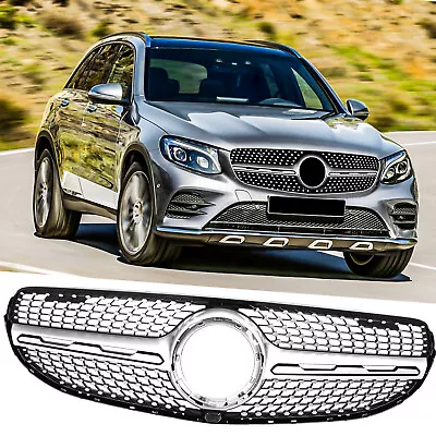 Diamond Front Bumper Grille For Mercedes-Benz X253 2020-2022 GLC 300 Chrome • $89.99