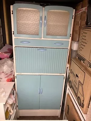 Retro Vintage 1950's/60's Kitchen Larder Cabinet With Original Glass And Handles • £40