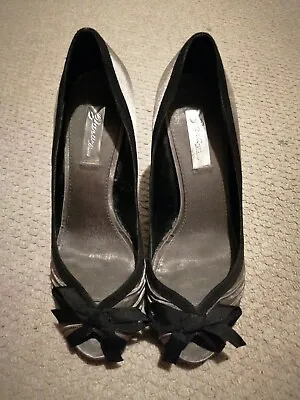 £17.47 • Buy ZARA Basic Ladies Taupe & Black Satin Peep Toe Shoes - Size 4 UK. WORN TWICE