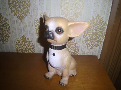 CHIHUAHUA Motion Sensor Barking Toy Tan With Collar  8  Tall Tested • $38