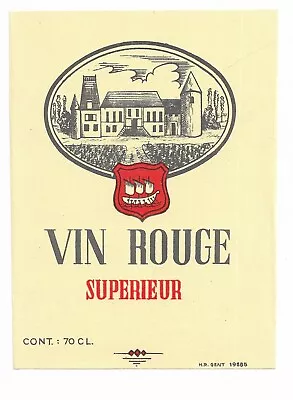 Wine Label Vintage Vin Rouge Superieur • $18.95