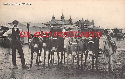 £6 • Buy Somerset - WESTON SUPER MARE, Donkey Rides On The Sands, 1917