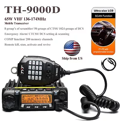 TYT TH-9000D PLUS VHF 136-174MHz 65W Mobile Transceiver With Programming Cable • $128.99