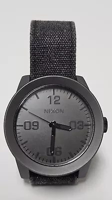 Nixon Take Charge The Corporal Men's Watch All Black Nylon Leather Band • $19.71