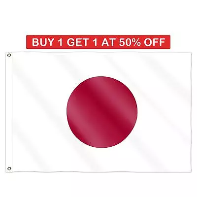 5X3FT Japan Flag Large Japanese National Flag Brass Eyelets Sports Fan Support • £4.09
