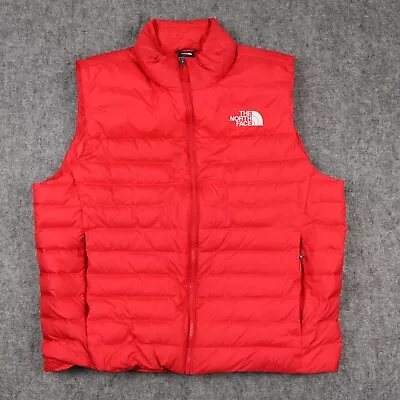 The North Face Vest Mens Extra Large Red White Men’s Aconcagua 3 Puffer Down • $98.88
