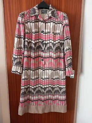 £4.99 • Buy Ladies Patterned 60s/70s Retro Dress, Pink, Beige And Black