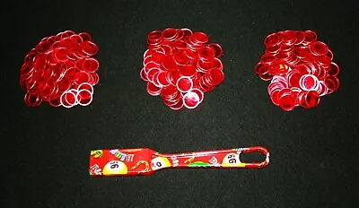 Magnetic Designer Red Bingo Wand And 300 Chips Markers – Use On Paper Sheets • $15.75