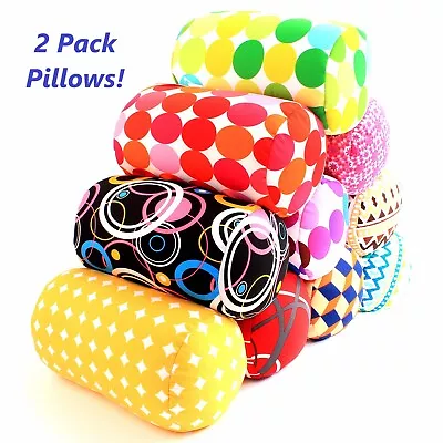 2 Packs Micro Bead Squishy Hypoallergenic Post Surgery Cylinder Roll Pillows • $27.90