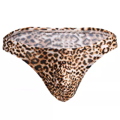 Mens Leopard Printed Briefs Bulge Pouch Jockstrap Panties Knickers Underpants • £6.55