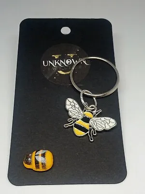 £4.50 • Buy Bee Enamel Keyring Bag Charm,honey Bumble Bee Gift Wrapped. Yellow & Black