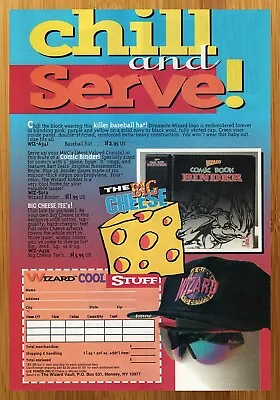 1993 Wizard Magazine Vintage Print Ad/Poster Hat Comic Book Binder 90s Pop Art • $14.99