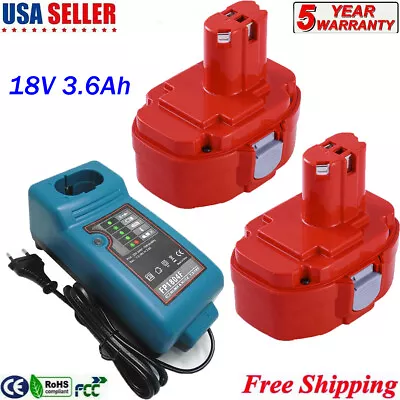 18 Volt 3.6Ah Battery For Makita / DC1804 Charger PA18 1834 1823 1833 1835 1822 • $18.59