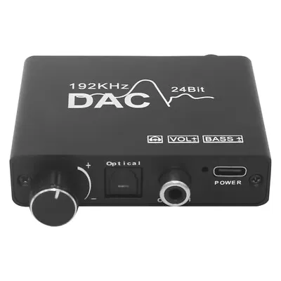 192khz Dac Digital To Analog Audio Converter With Bass Volume Control 3.5mm Jack • £12.12